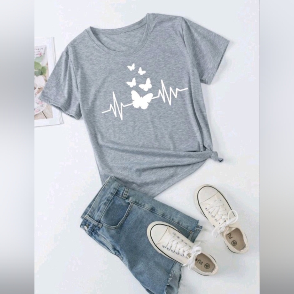 SHEIN Butterfly print tee